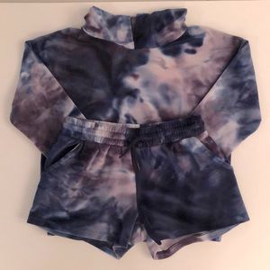 Freshman girls velour hoodie and shorts set